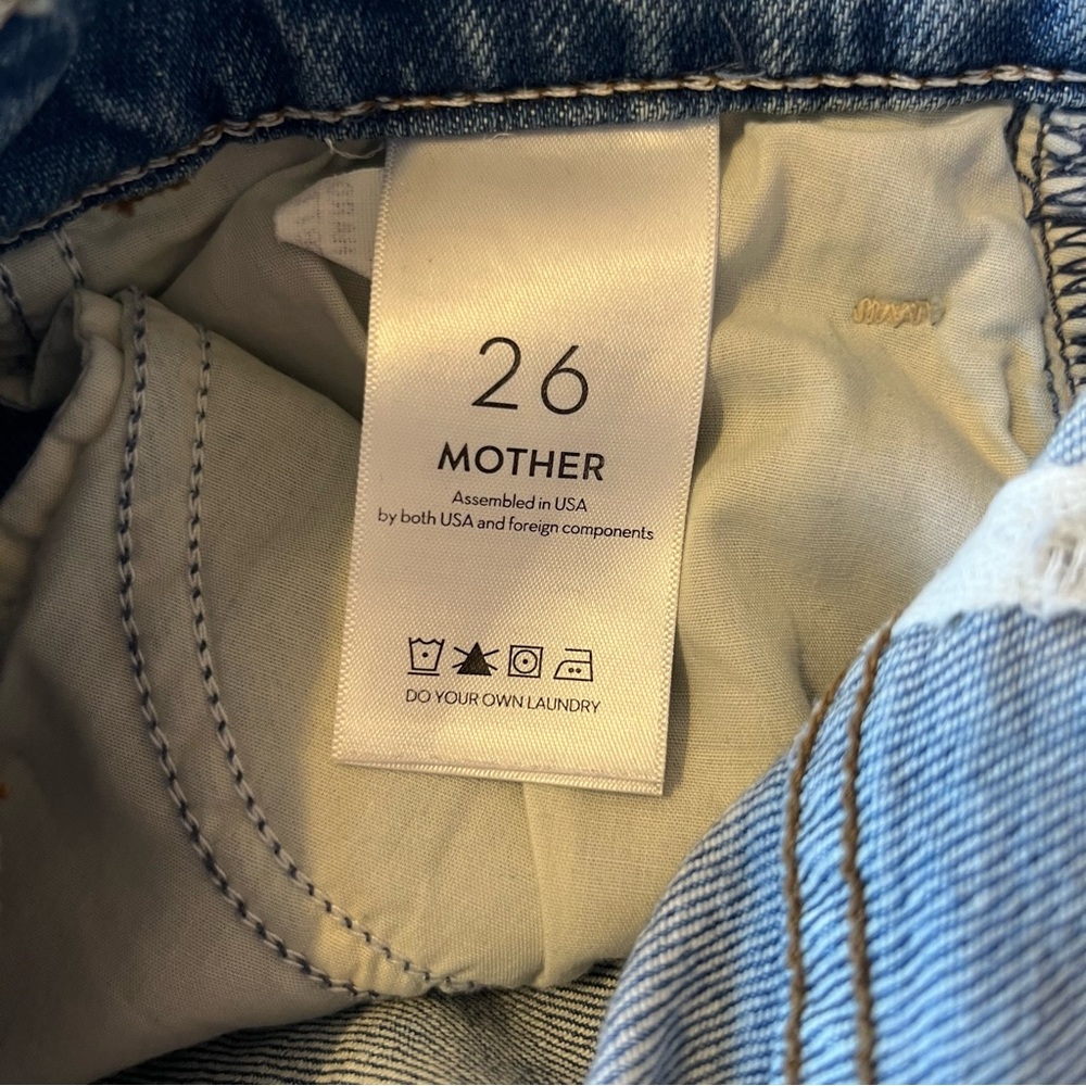 Mother Superior The Hustler Ankle Fray jeans 26 Crushing Hard medium blue wash - Picture 9 of 12